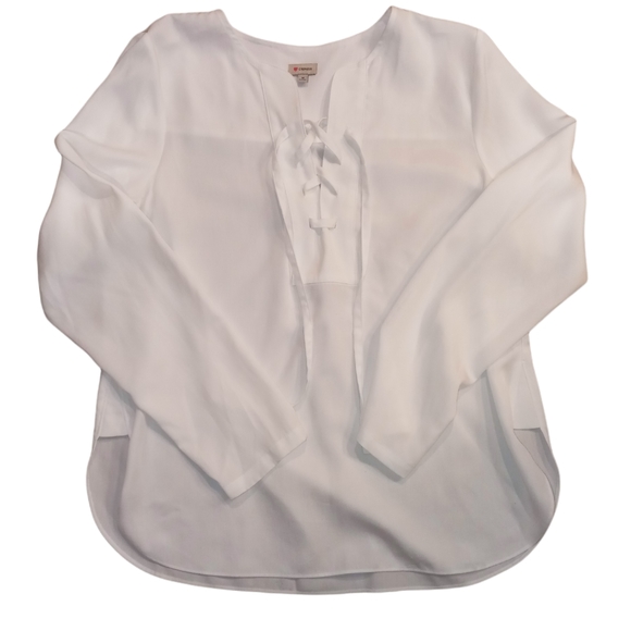 Size M Women's Cremieux 100% Lyocell Tencel Nicole Long-sleeve Blouse  Ivory - Picture 1 of 5